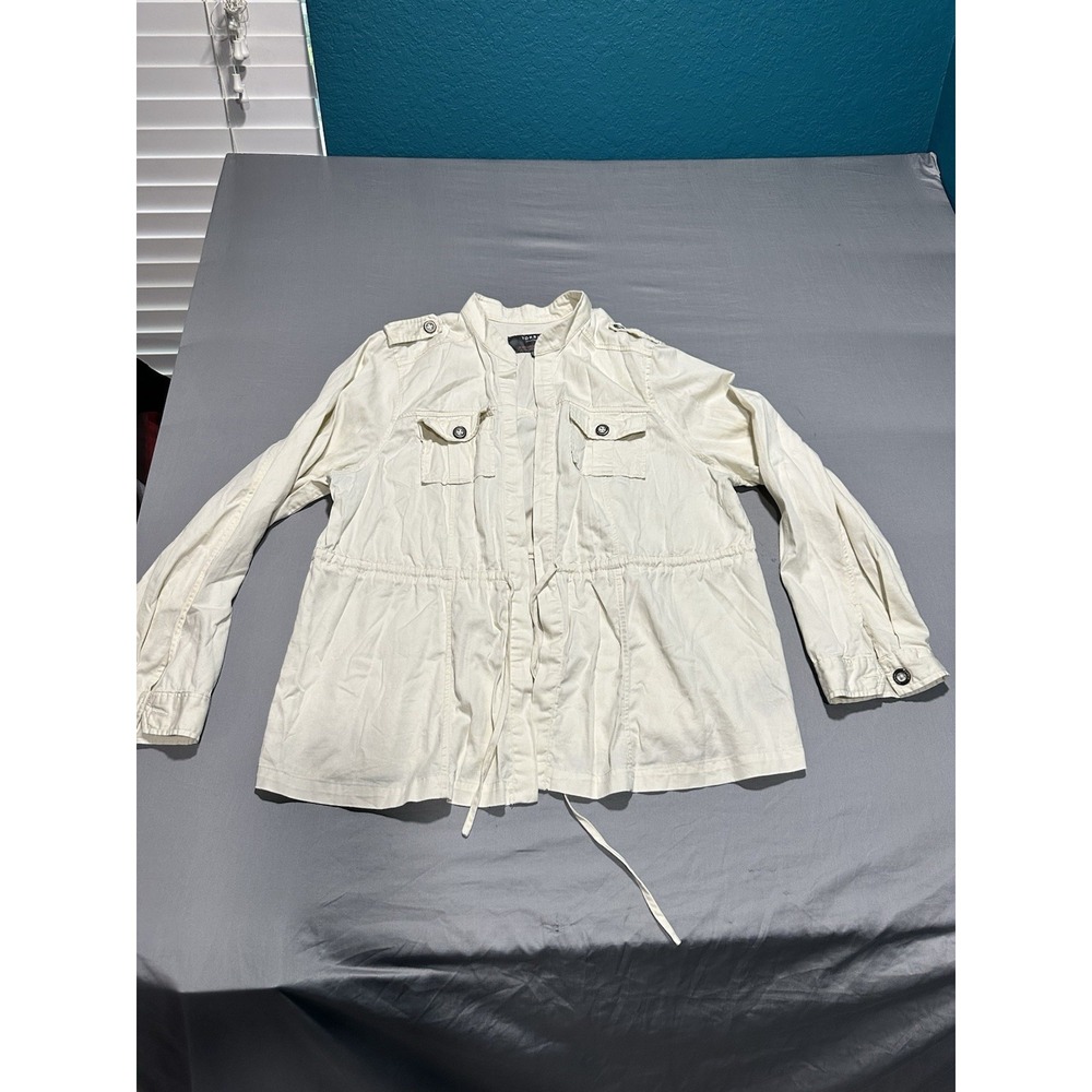 TORRID Plus Women's Anorak Twill Jacket  Long‎ Sleeve  3/4 Cream Size 2 18/20